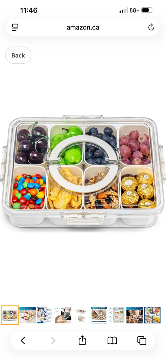 8-Compartment Snack Organizer and Serving Tray