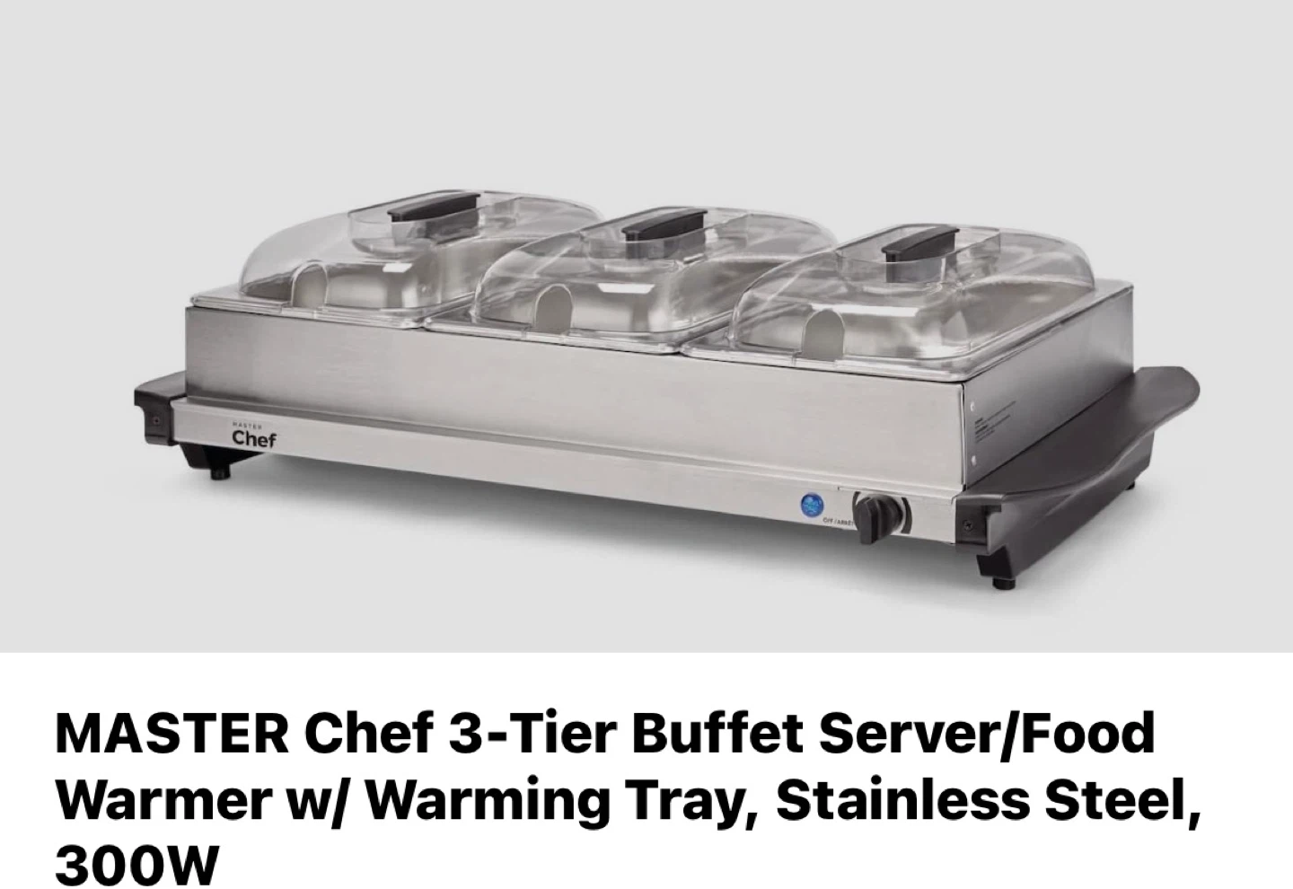 MASTER Chef 3-Tier Buffet Server/Food Warmer