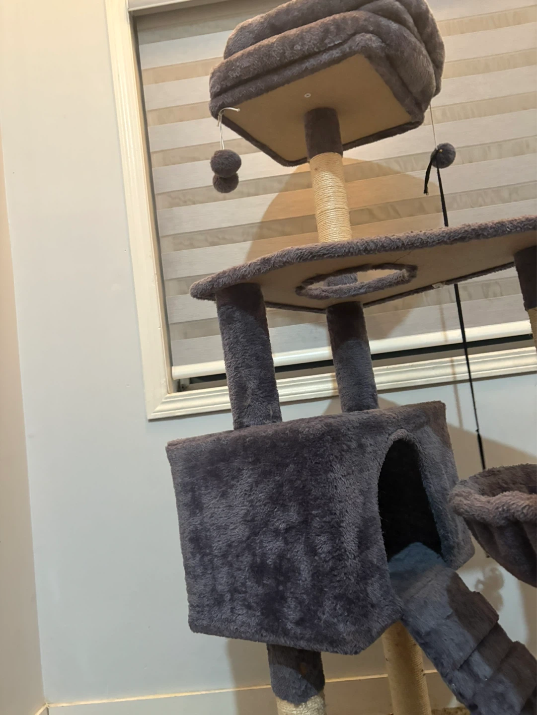 Grey Multi-Level Cat Tree with Condo and Hammock - photo 2