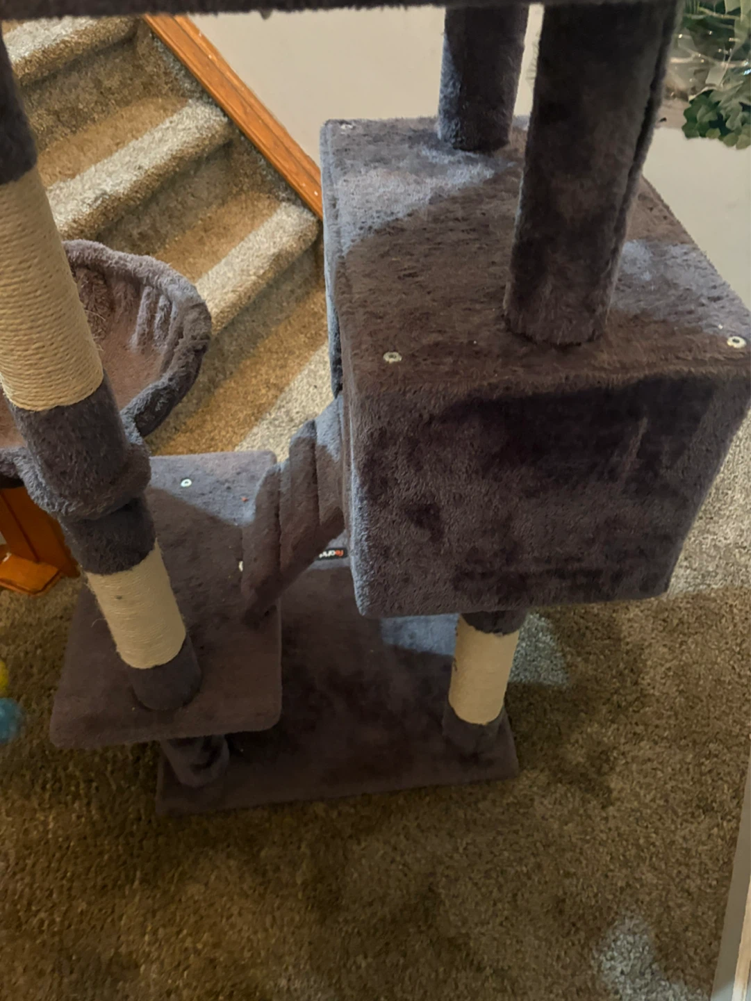 Grey Multi-Level Cat Tree with Condo and Hammock - photo 3