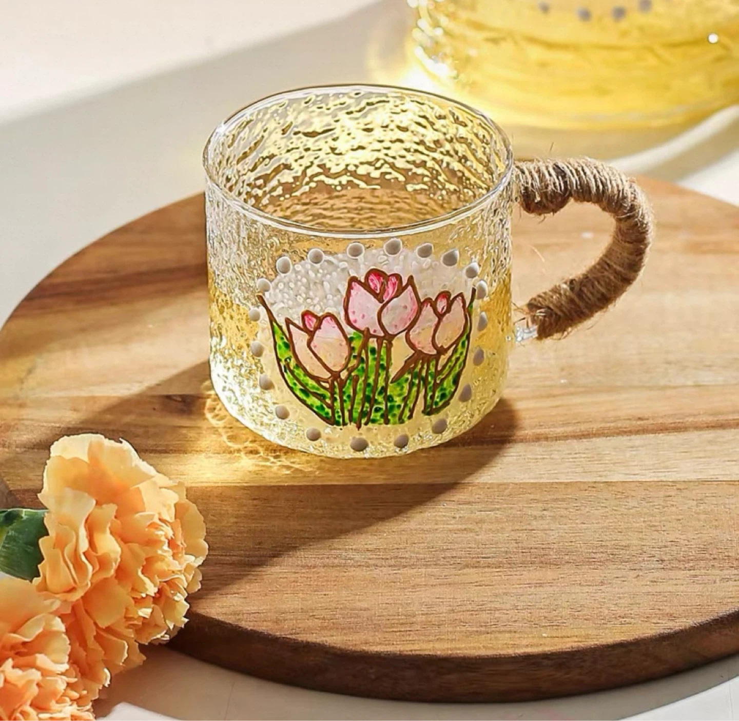 BRAND NEW 🥕 Vintage Style Borosilicate 2 Glass Cups