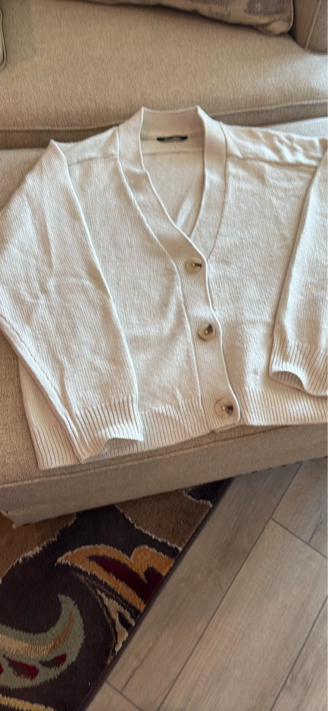 Cream Button-Up Cardigan