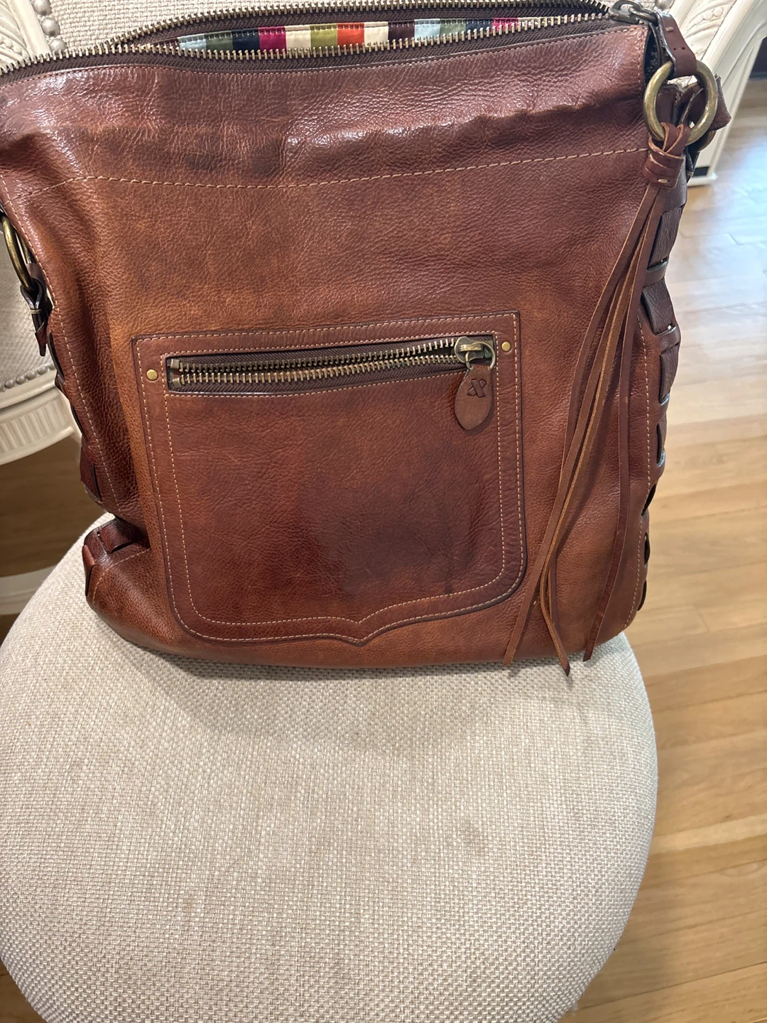 Brown Leather Hobo Shoulder Bag