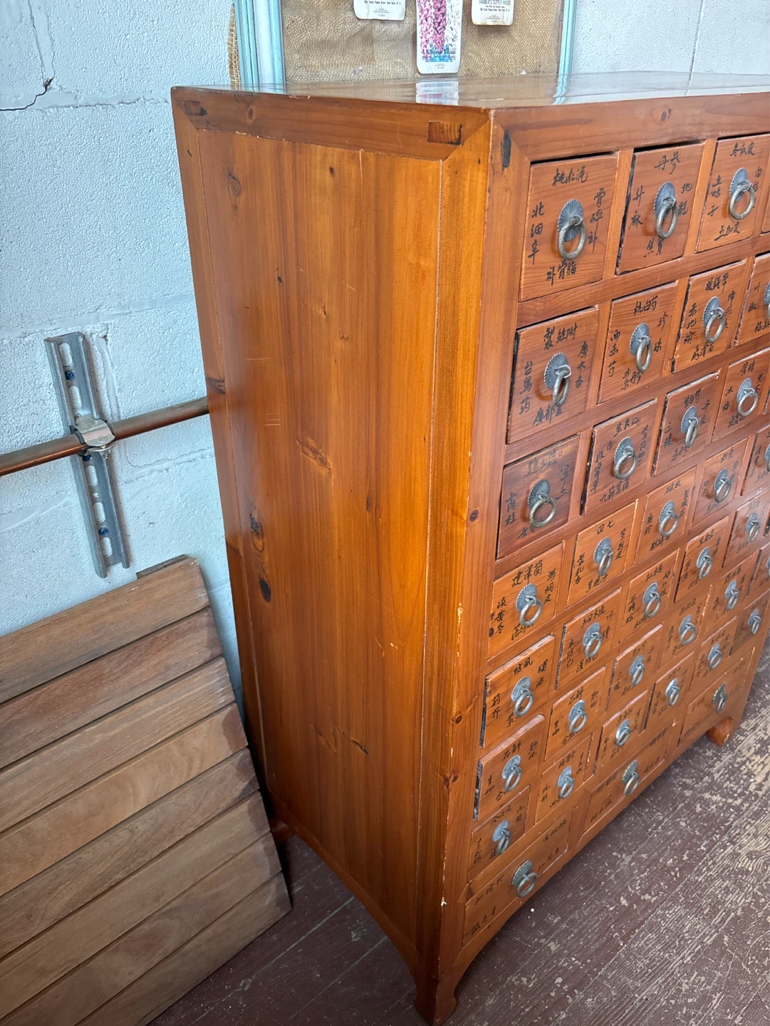Vintage Wooden Apothecary Cabinet with Drawers - photo 3