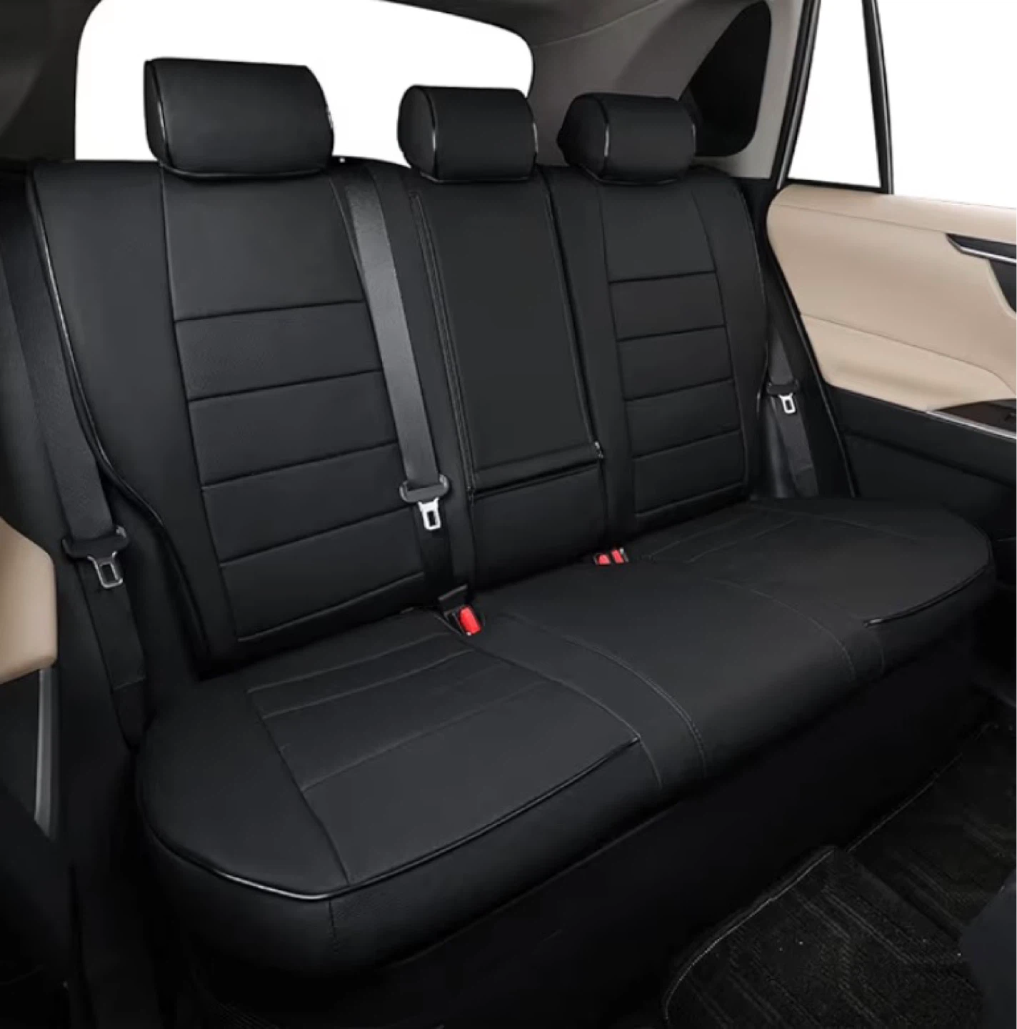 Toyota RAV4 Car Seat Covers-Faux Leather (Black)- Full Set - photo 3
