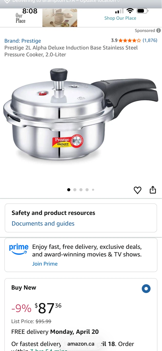 Prestige 2L Alpha Deluxe Pressure Cooker - photo 5