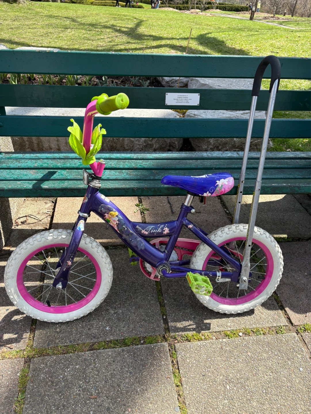 Kids Purple & Pink Training Bike with Handle