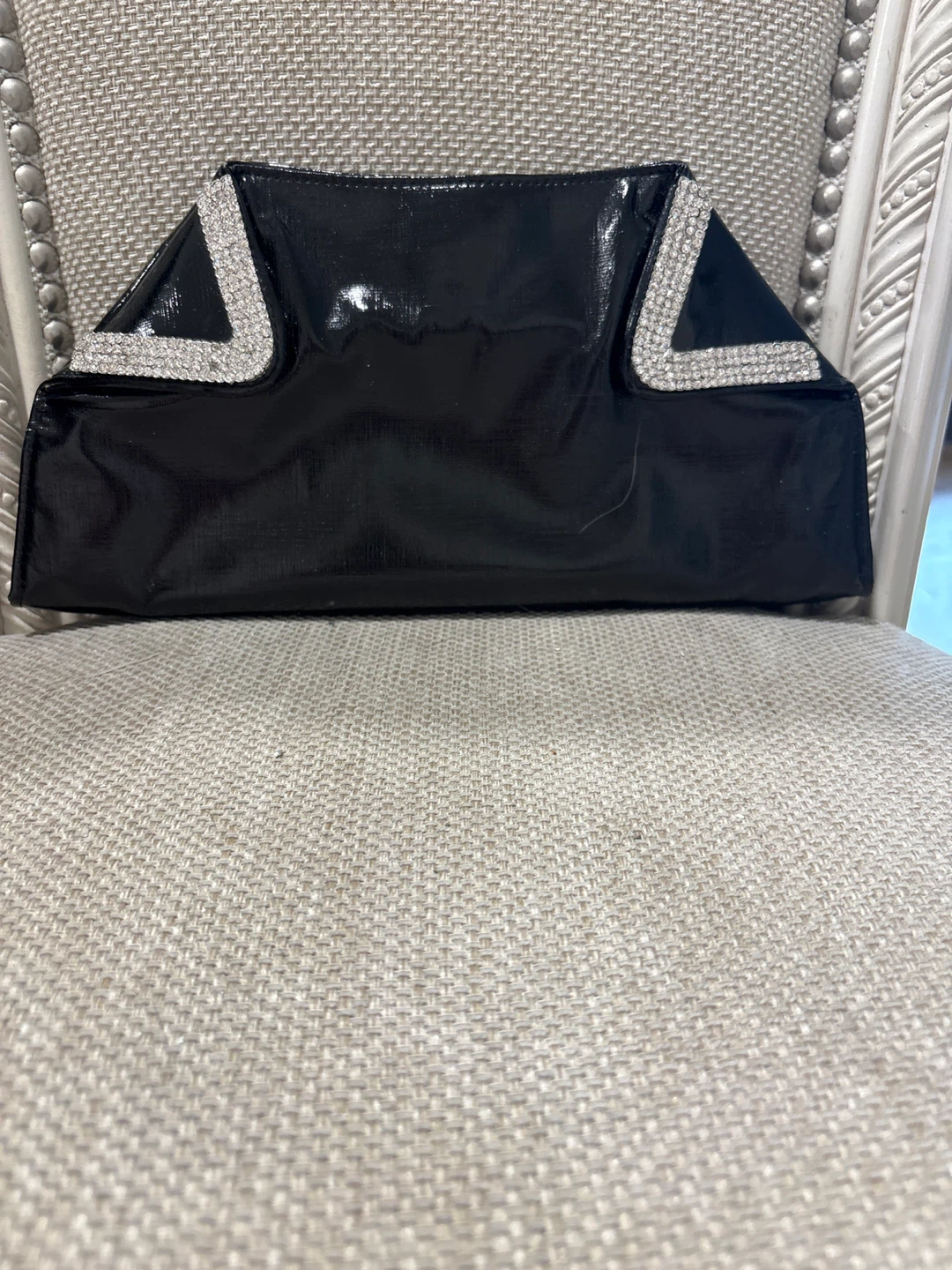 Black Clutch Purse with Rhinestone Accents