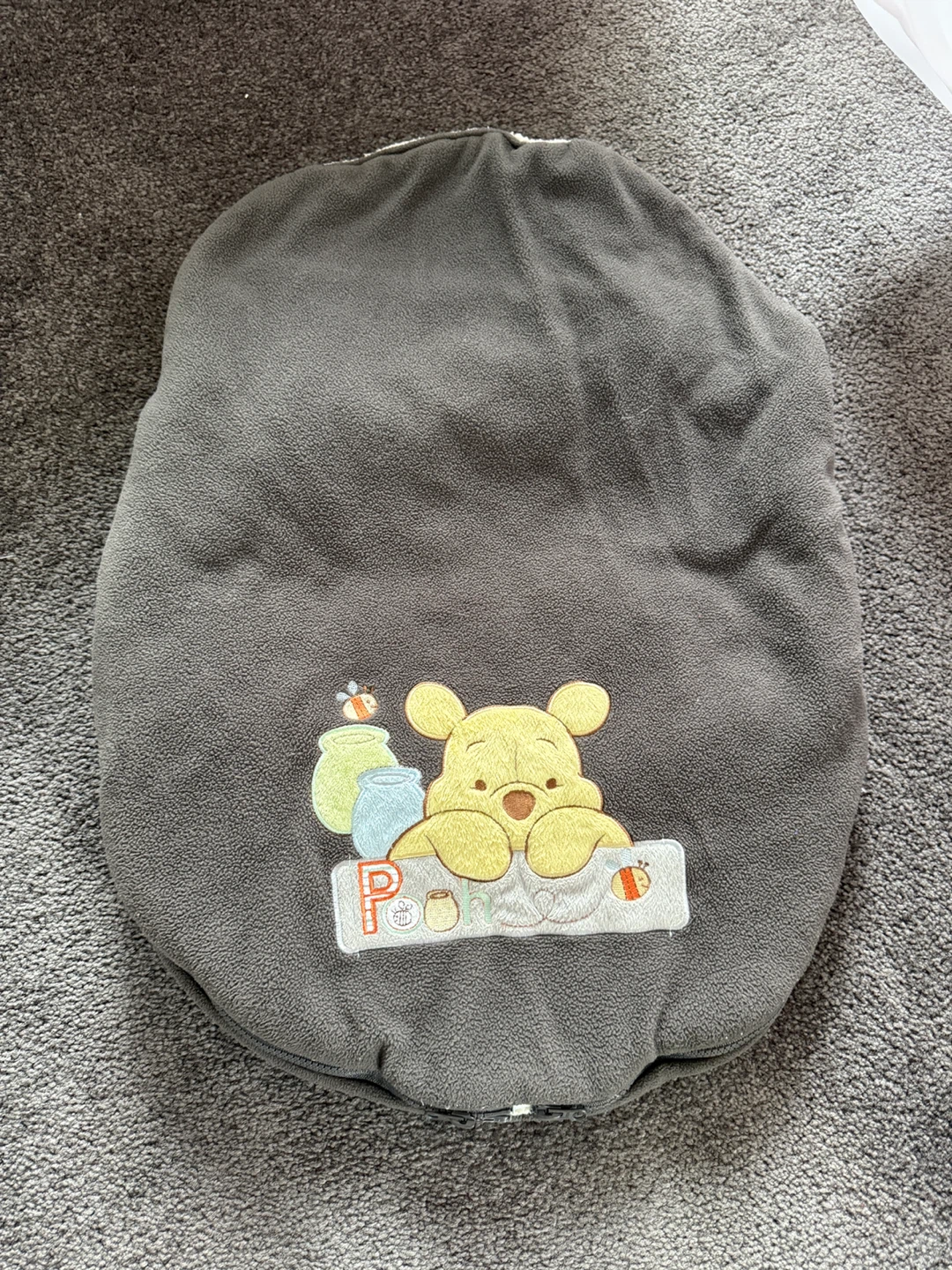 Grey Winnie the Pooh Baby Bunting Bag for Car seat - photo 2