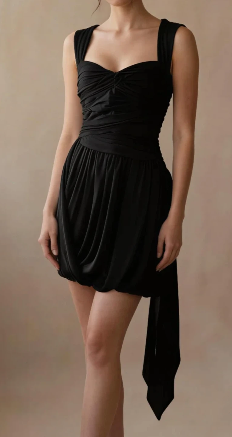 ZARA Asymmetrical Draped Mini Dress - photo 2