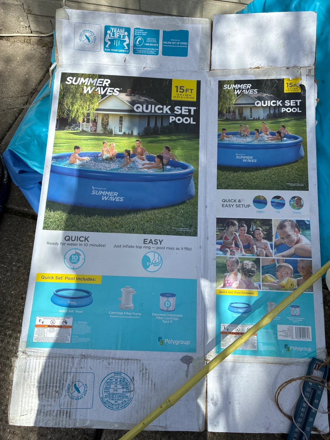 🌱 Summer Waves 15ft Quick Set Pool with Filter Pump and more.