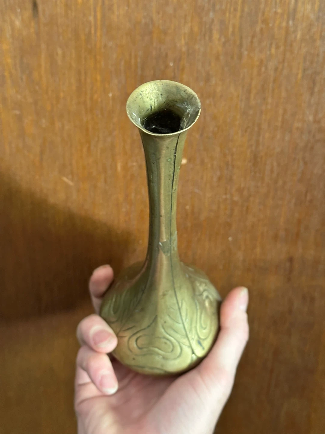 Art Nouveau Brass Bud Vase 9.25” tall - photo 4