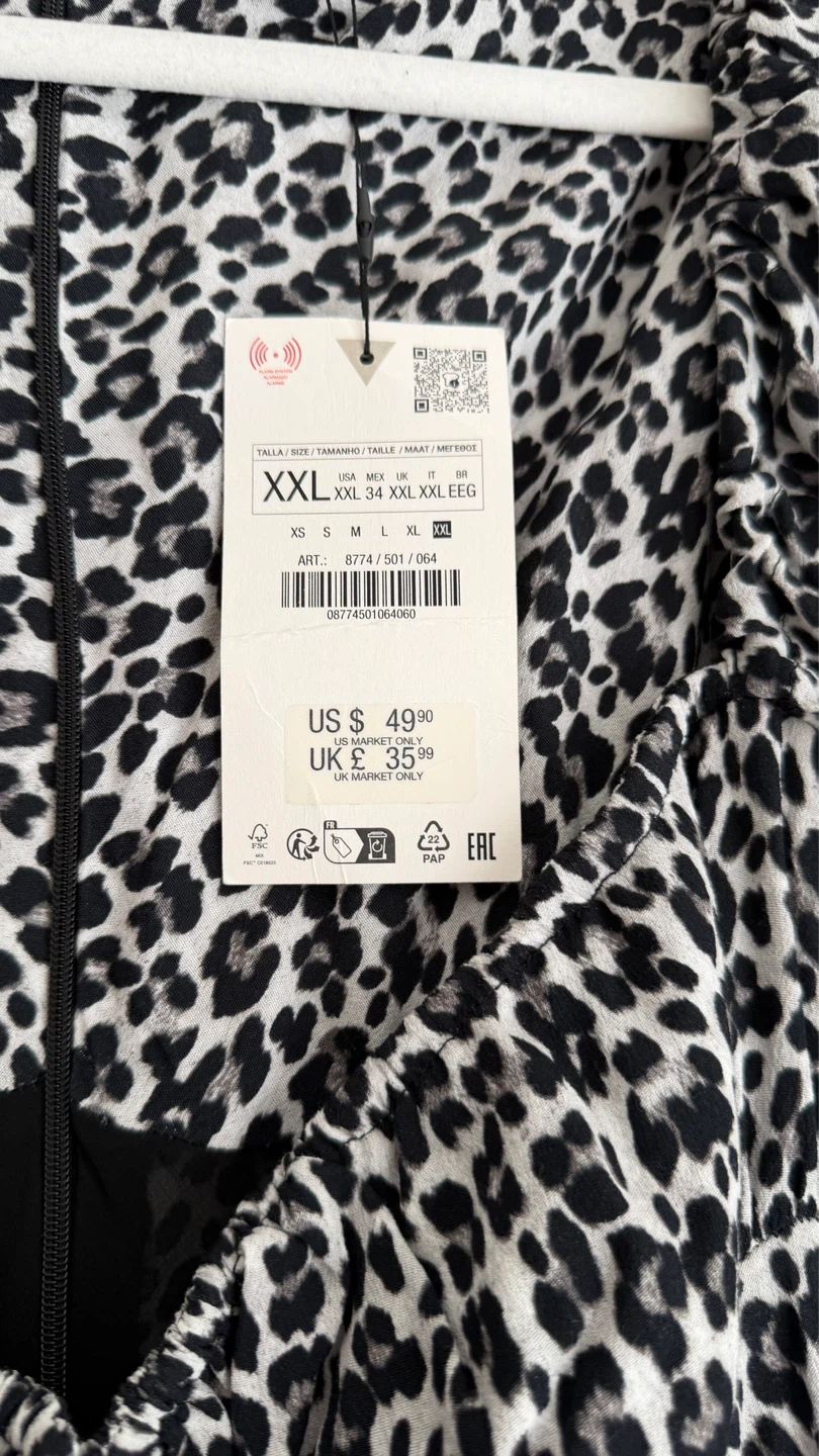 Zara Leopard Print Long Sleeve Mini Dress XXL - photo 3