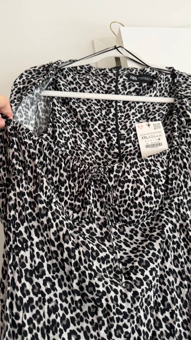 Zara Leopard Print Long Sleeve Mini Dress XXL - photo 2