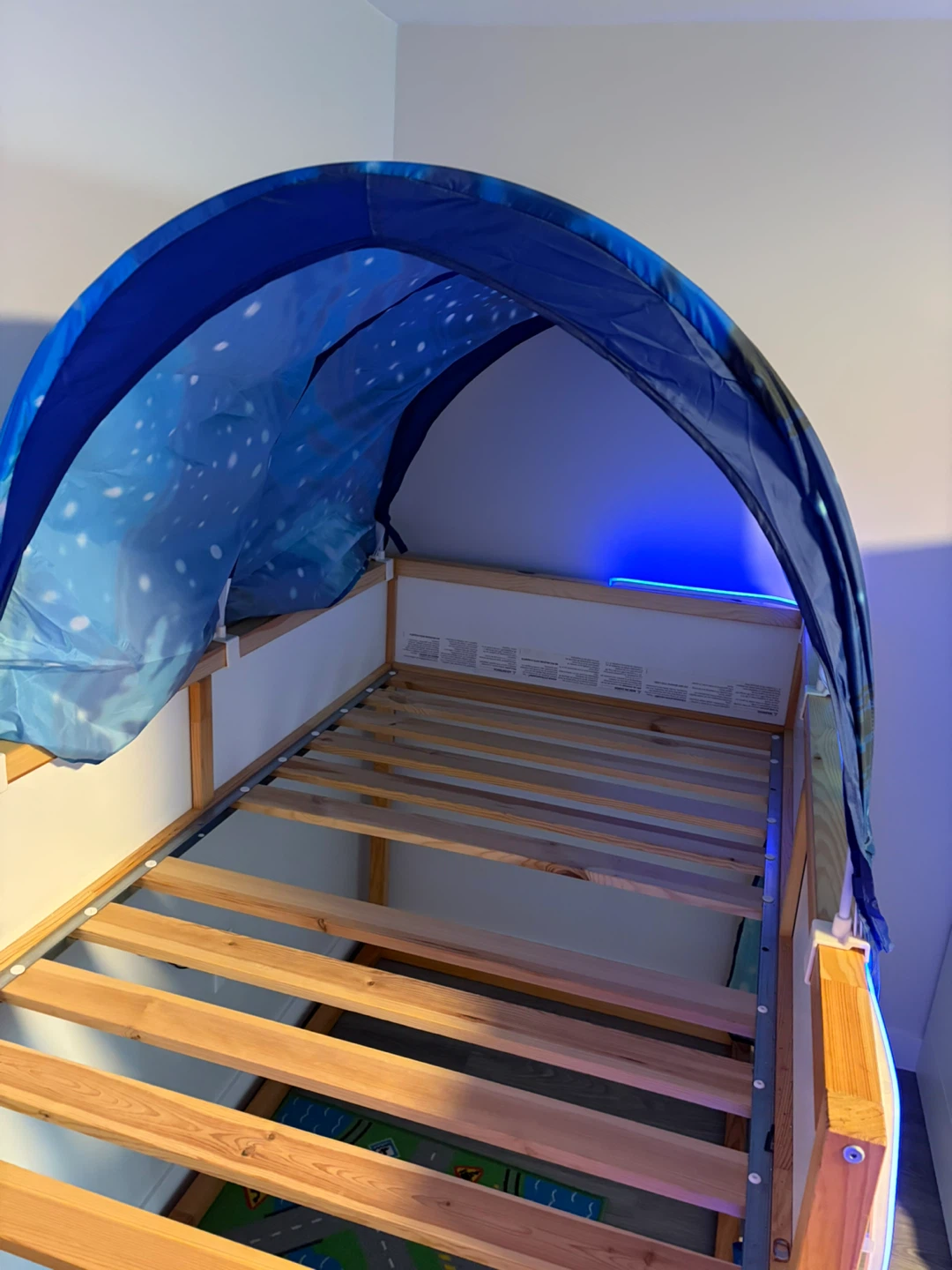 Kids Bed with Blue Star Tent Canopy and LED Lights - photo 3