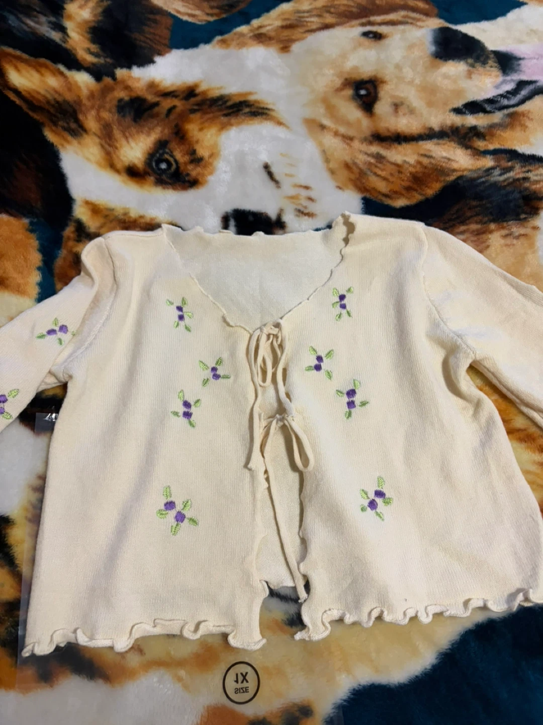 Cream Embroidered Cardigan - photo 3