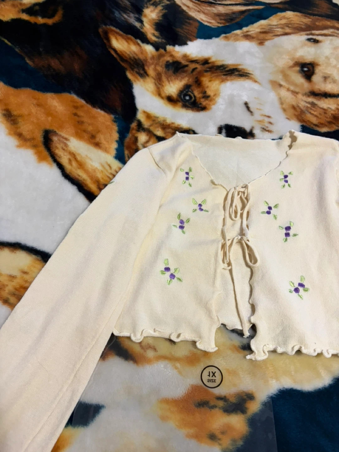 Cream Embroidered Cardigan - photo 2