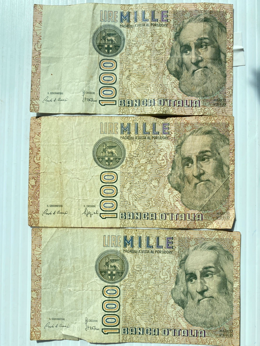 3x 1000 Lire Italian Banknotes - photo 2