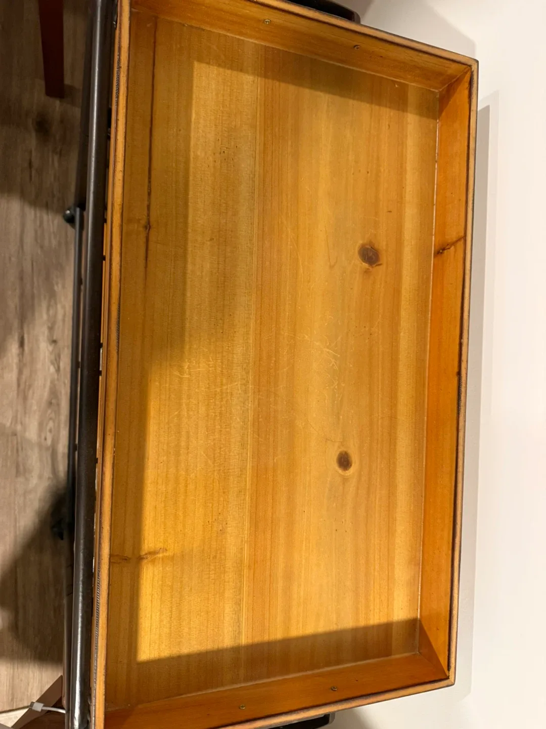 Rolling Bar Cart with Removable Tray — Wood & Metal - photo 3