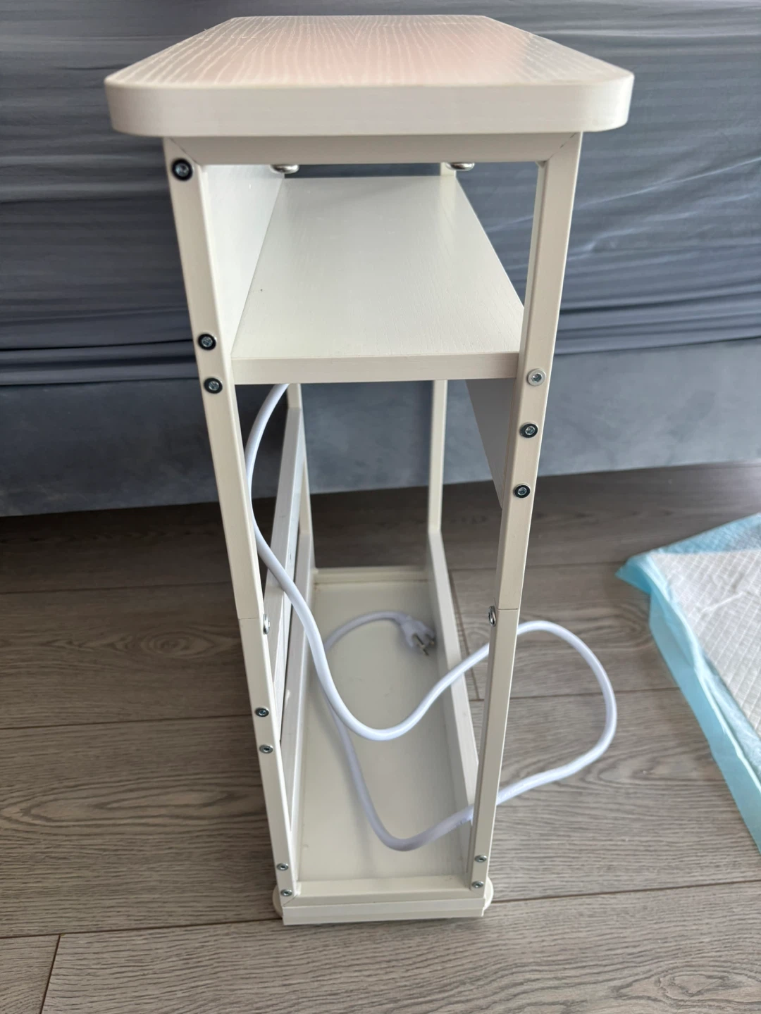 White Nightstand with Power Outlet - photo 2