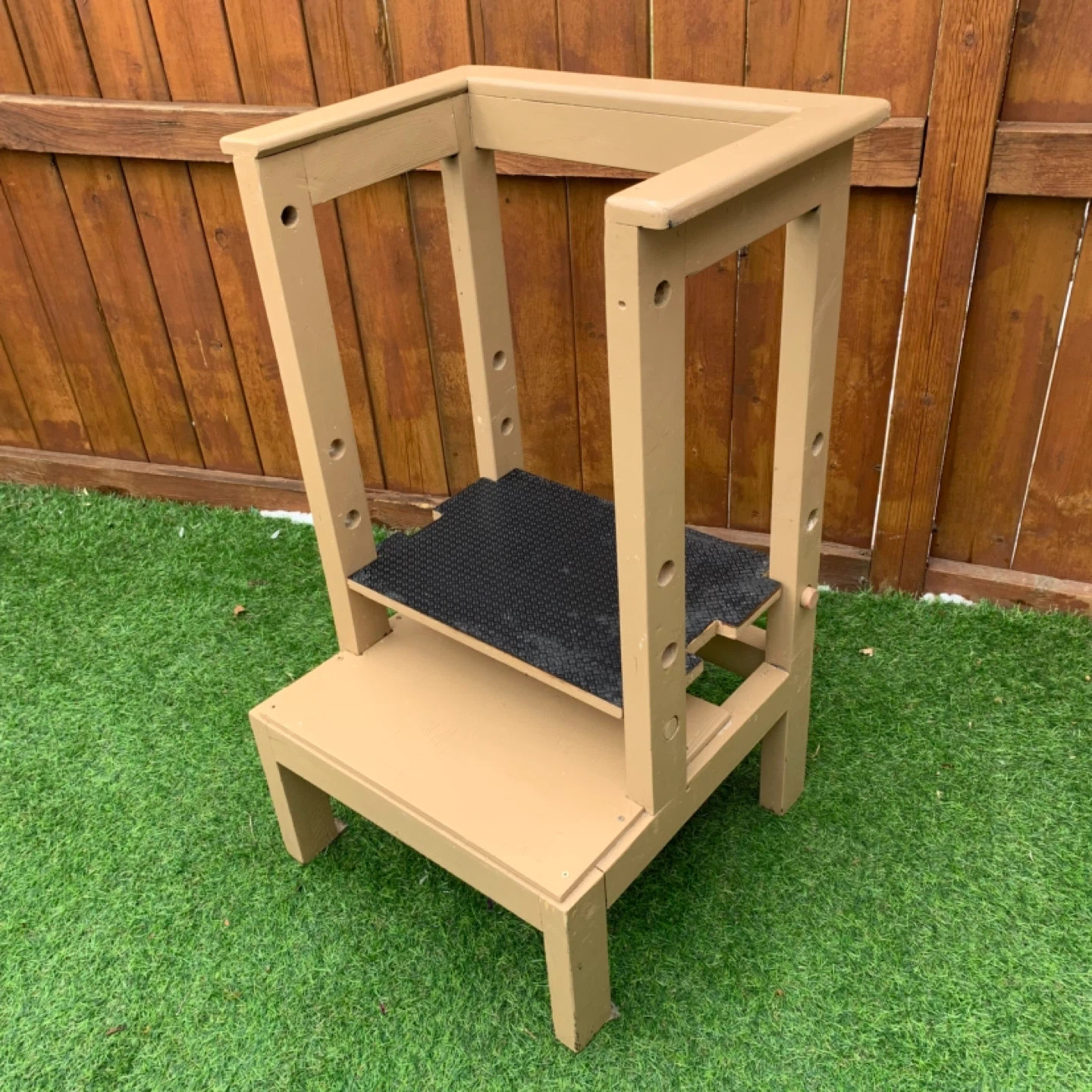 Kitchen Helper Stool Kids Step Stool Adjustable Wood Furniture - photo 2