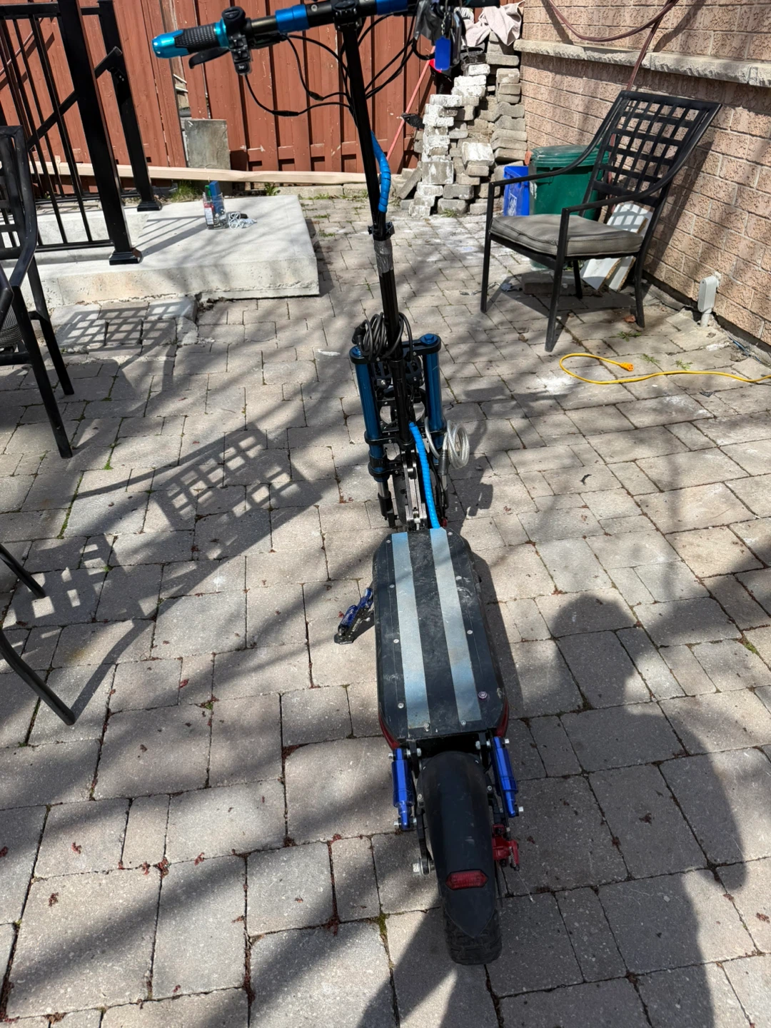 Electric Scooter with Blue Accents