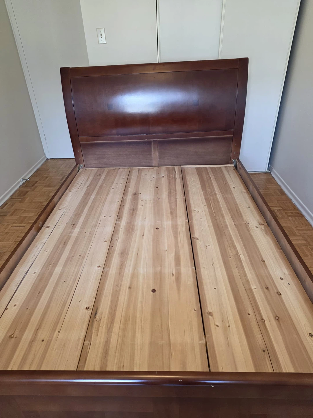 Queen SizeBrown Wooden Sleigh Bed Frame - photo 2