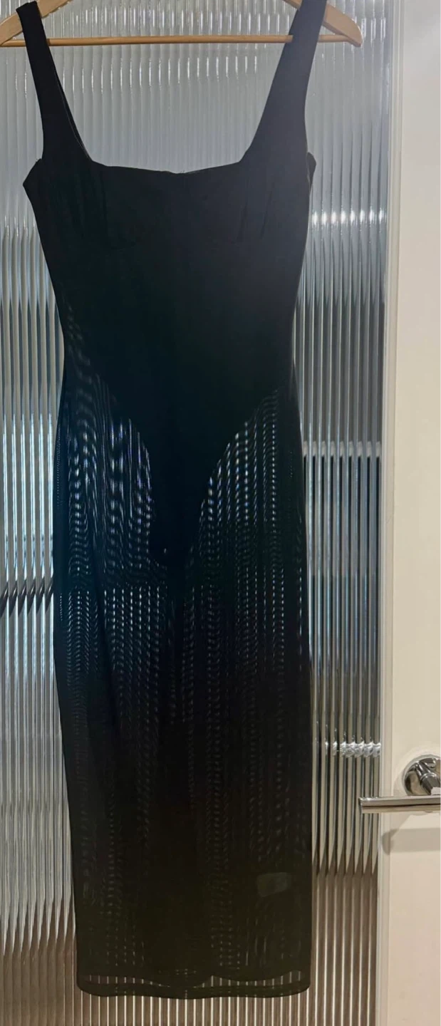 Black Mesh Sheer Bodycon Dress - photo 3