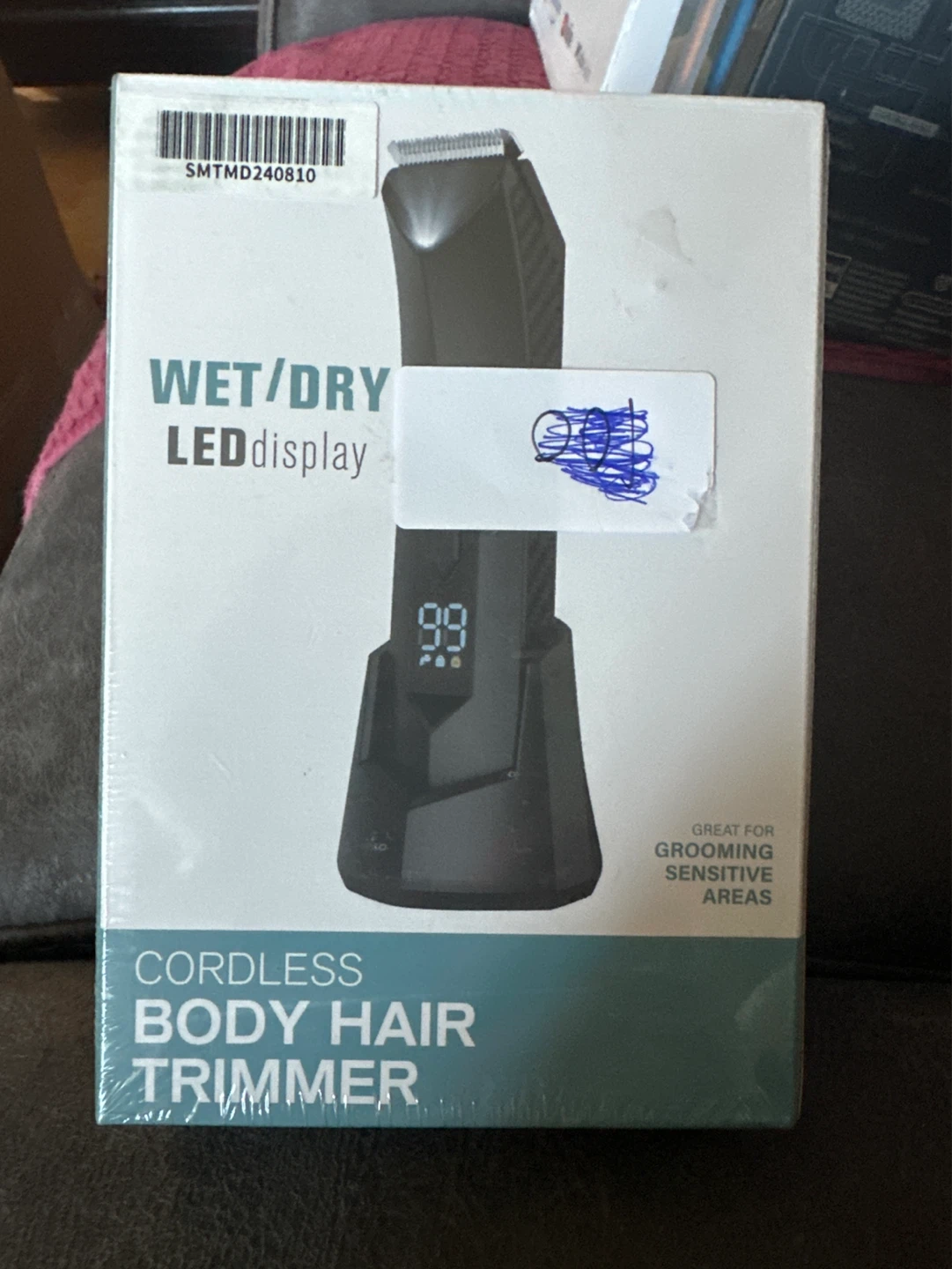 Wet, dry, cordless body hair trimmer
