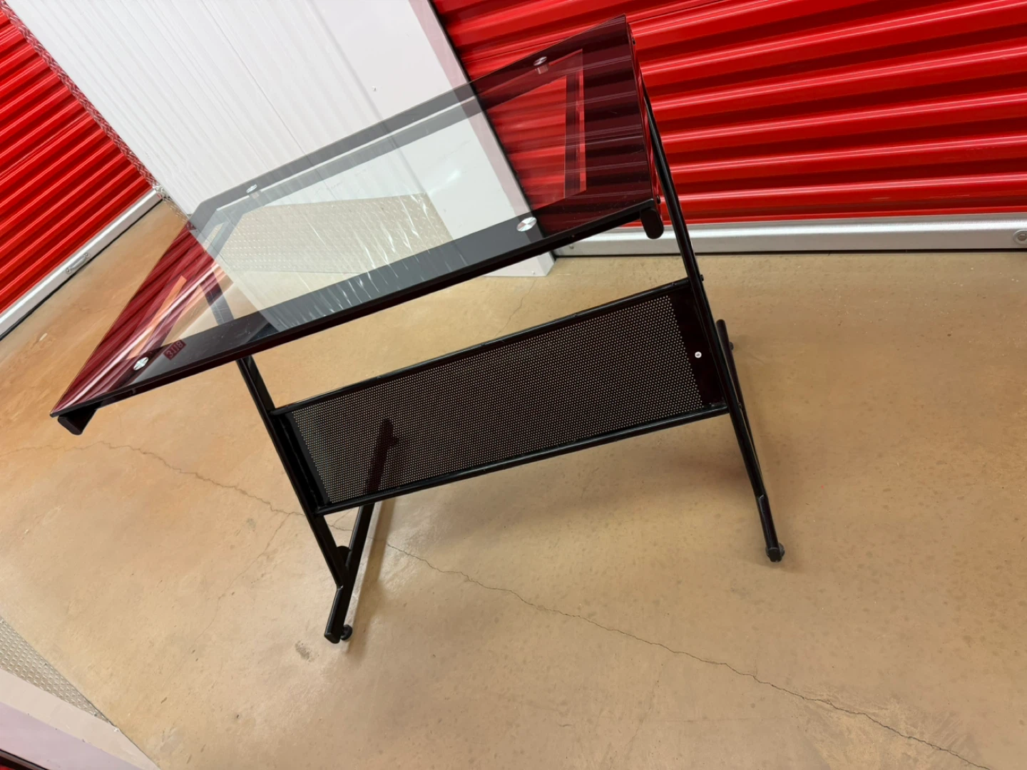 Black Glass Top Desk - photo 2