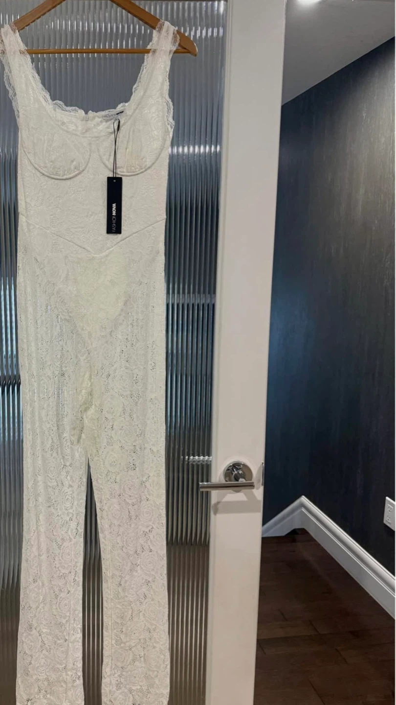 White Lace Jumpsuit - photo 3