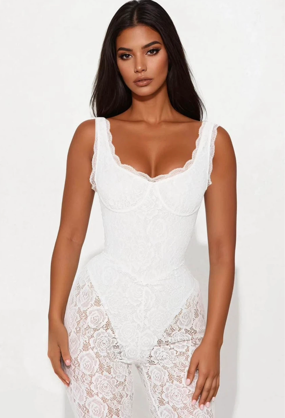 White Lace Jumpsuit - photo 2