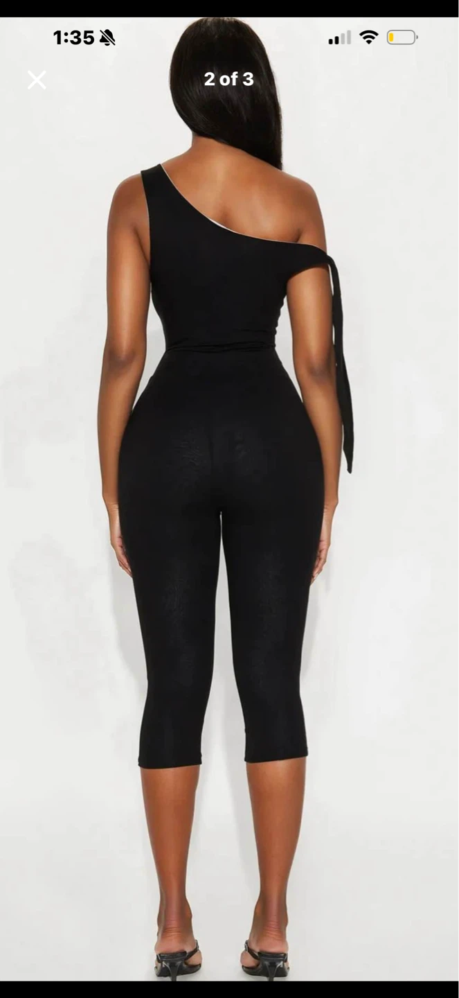 Black One-Shoulder Jumpsuit - photo 2