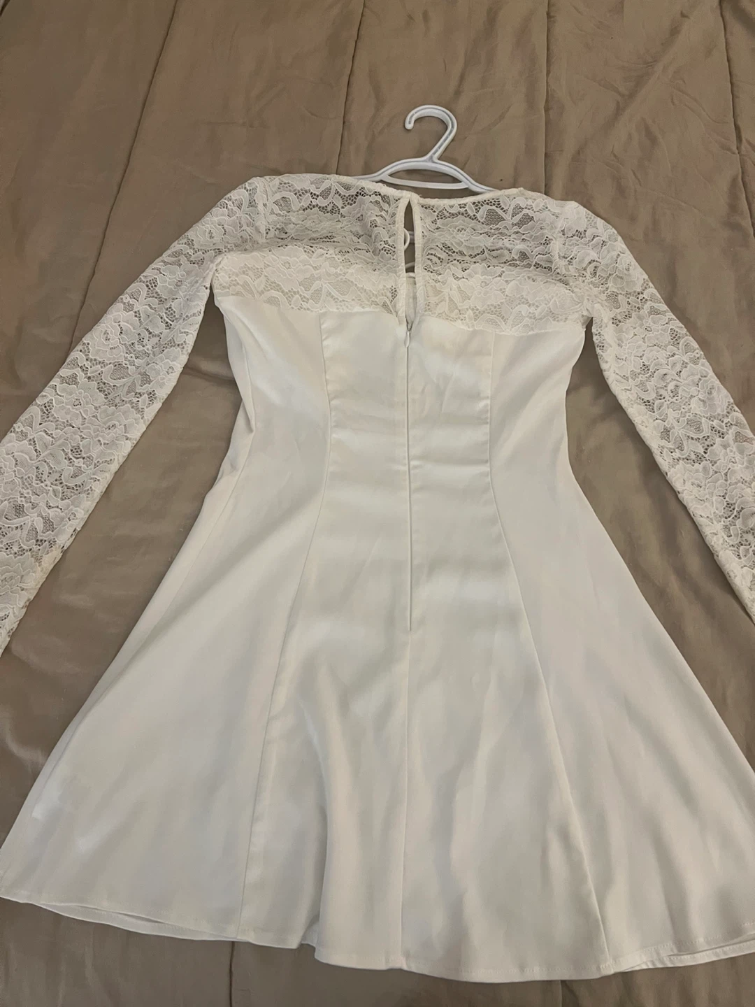 White Lace Detail Mini Dress - photo 4