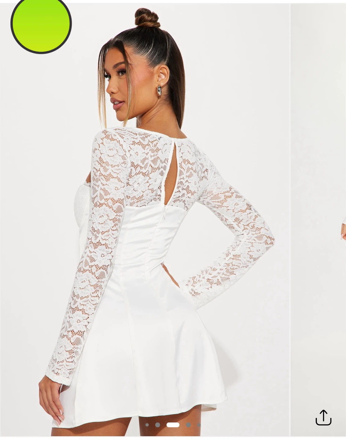 White Lace Detail Mini Dress - photo 2
