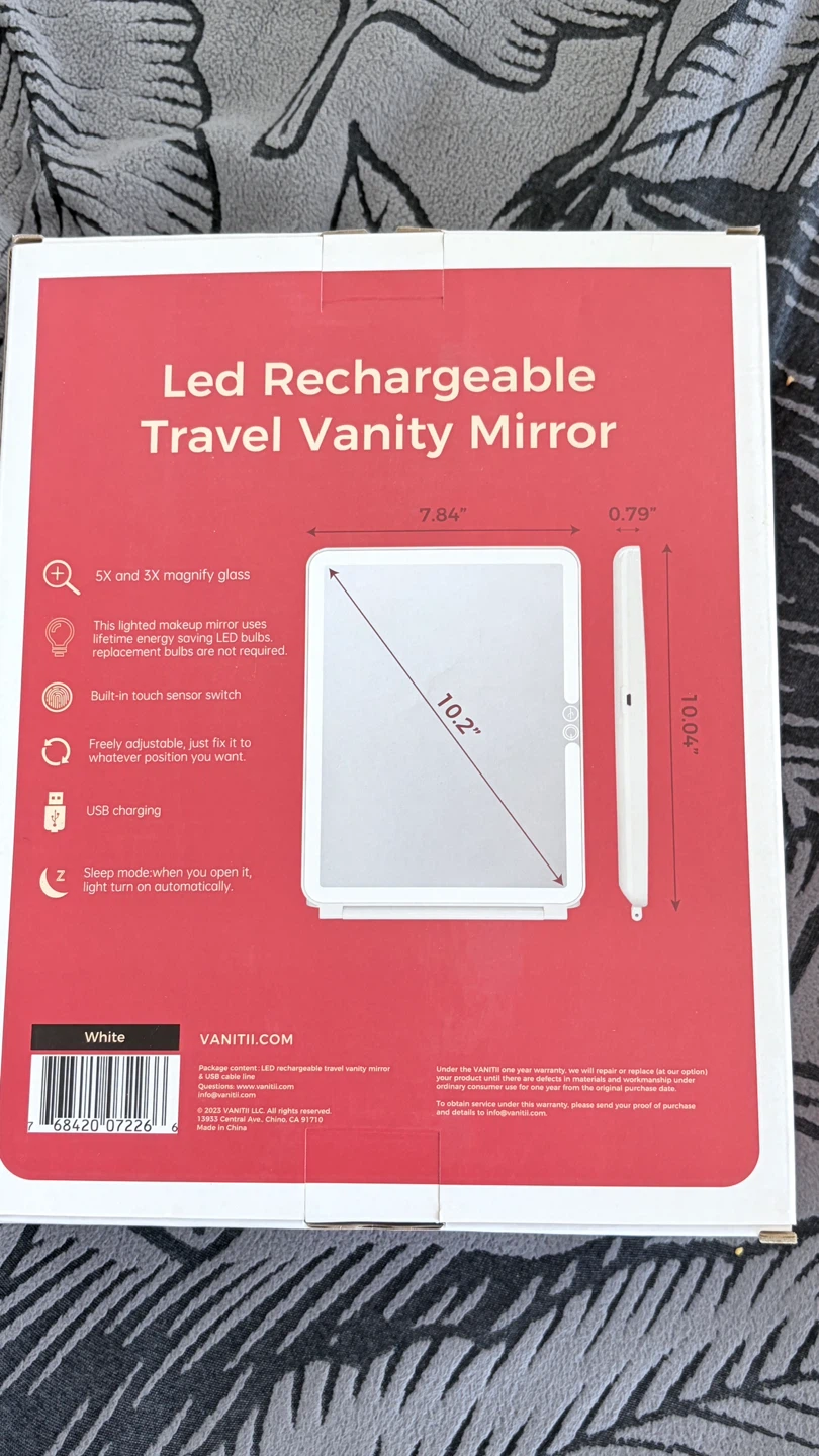 VANITI LED Rechargeable Travel Vanity Mirror - 10.2 Inch - photo 2