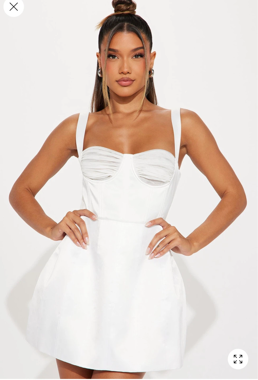 Fashion Nova White Corset Dress - Size S
