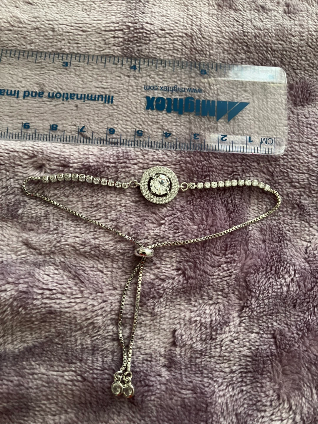 Silver Tone Bolo Bracelet with Clear CZ Crystals - photo 2