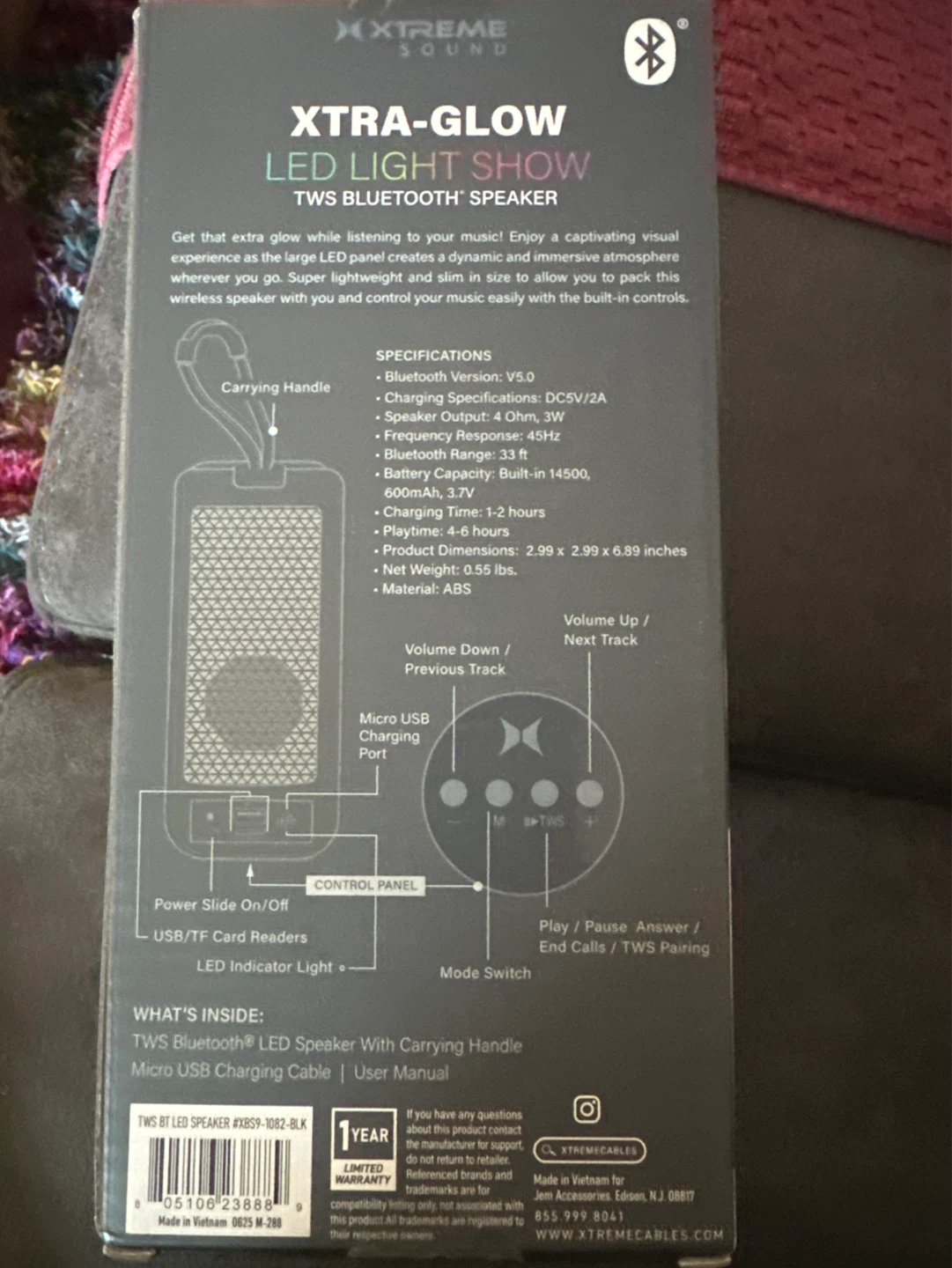 Xtreme Xtra-Glow LED Light Show TWS Bluetooth Speaker - photo 4