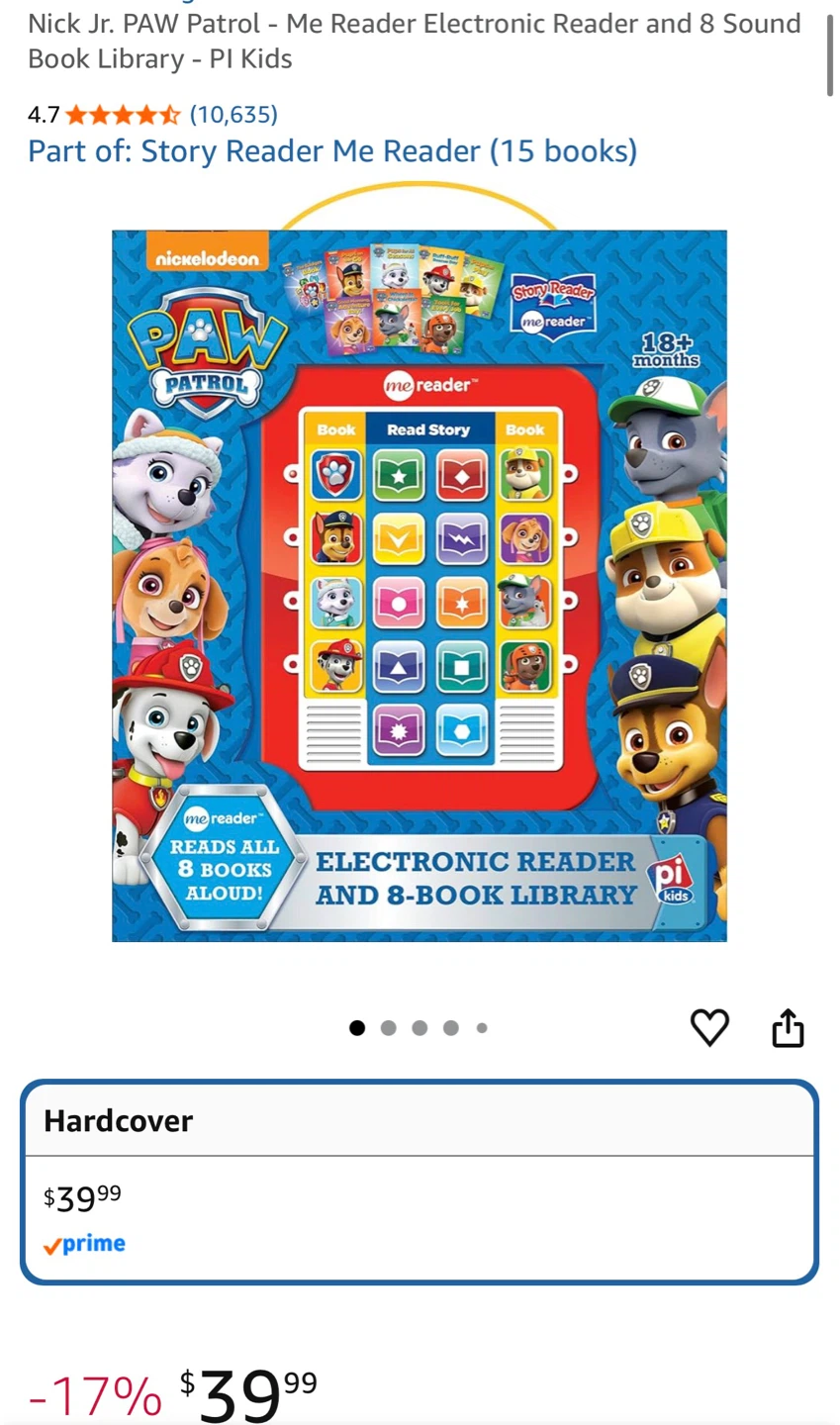 Nickelodeon Paw Patrol Me Reader Electronic Reader and 8 Books