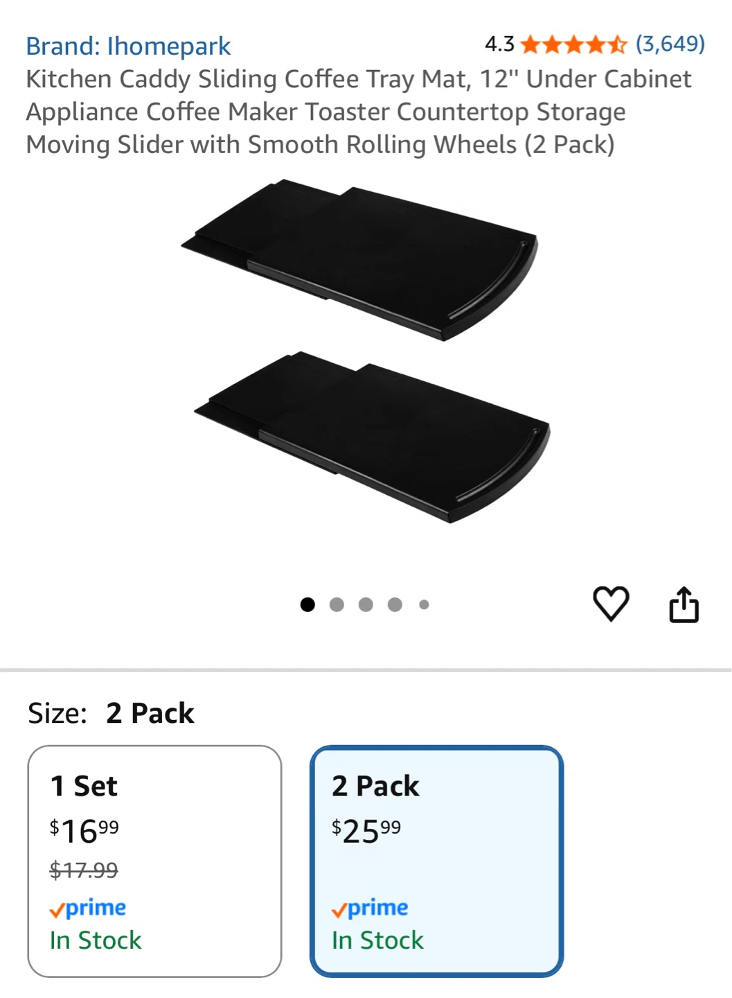 Sliding Tray - 2 Pack