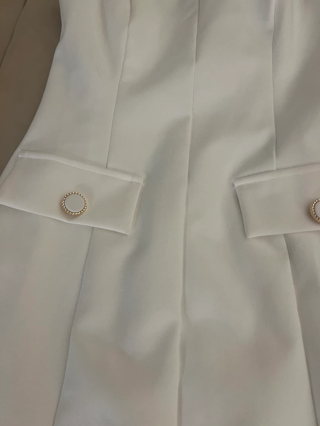 White Maxi Dress with Decorative Buttons - photo 4