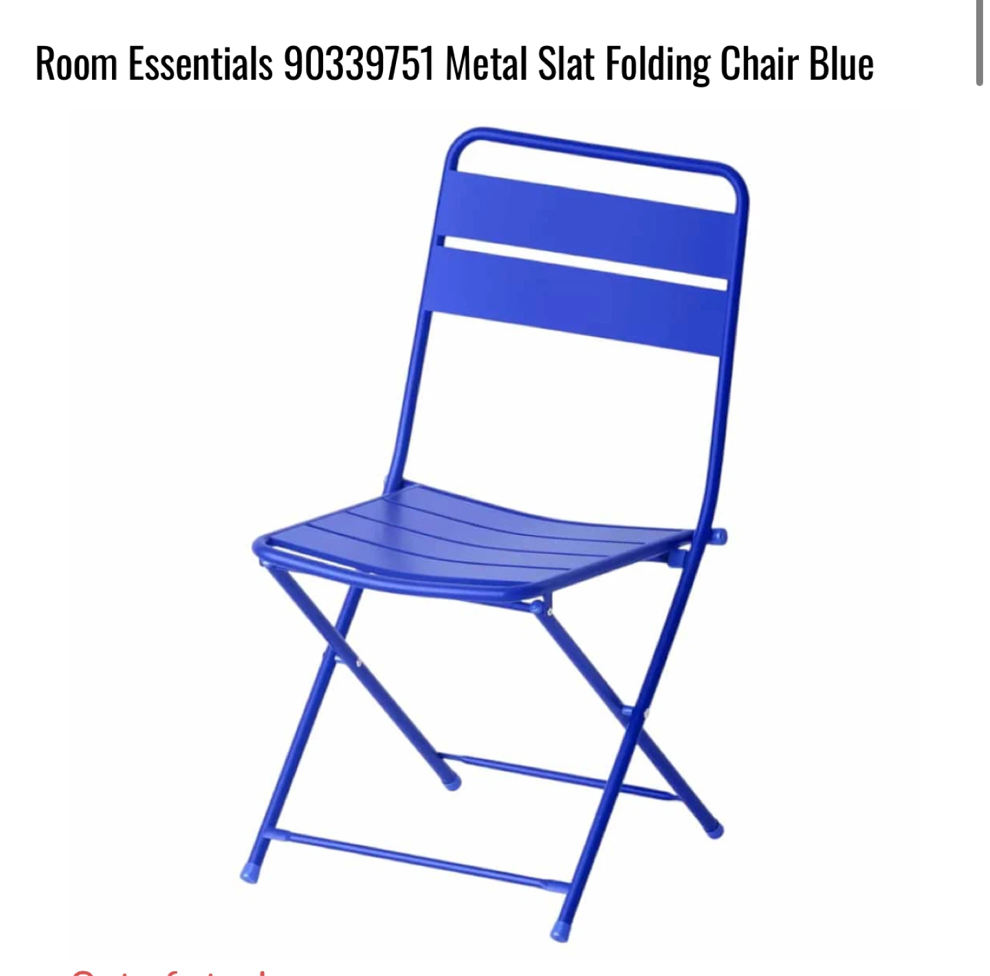 Room Essentials Blue Metal table and Slat Folding Chair - photo 2