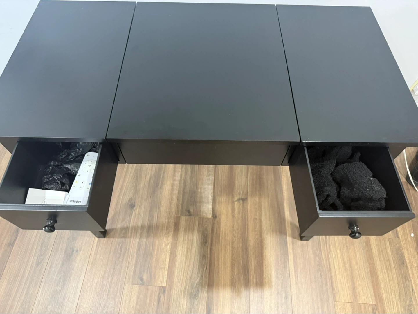 Black Vanity Desk with Mirror and Storage - photo 4