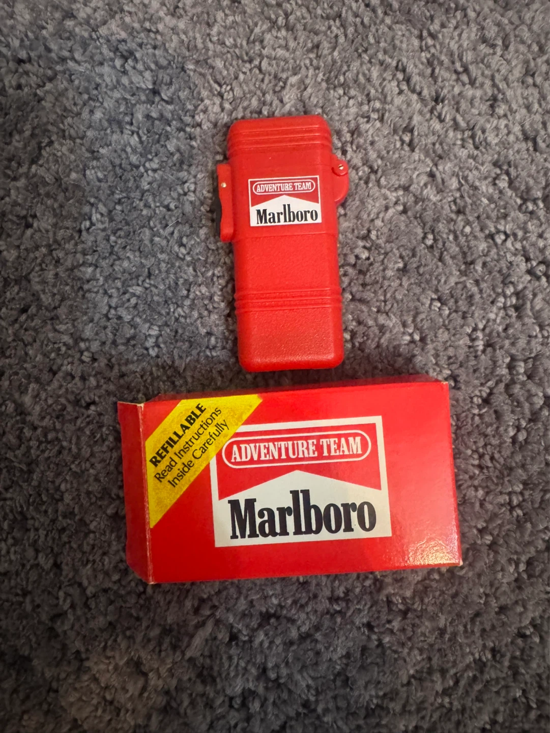 Marlboro Adventure Team Red Refillable Lighter with Box