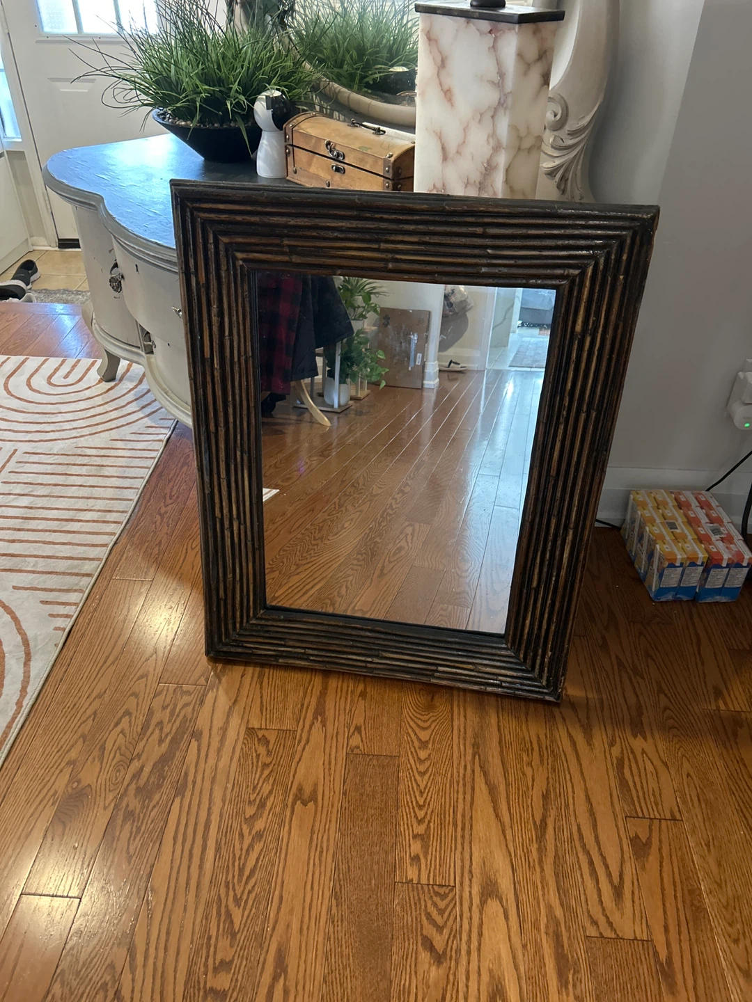 Rustic Bamboo Frame Mirror