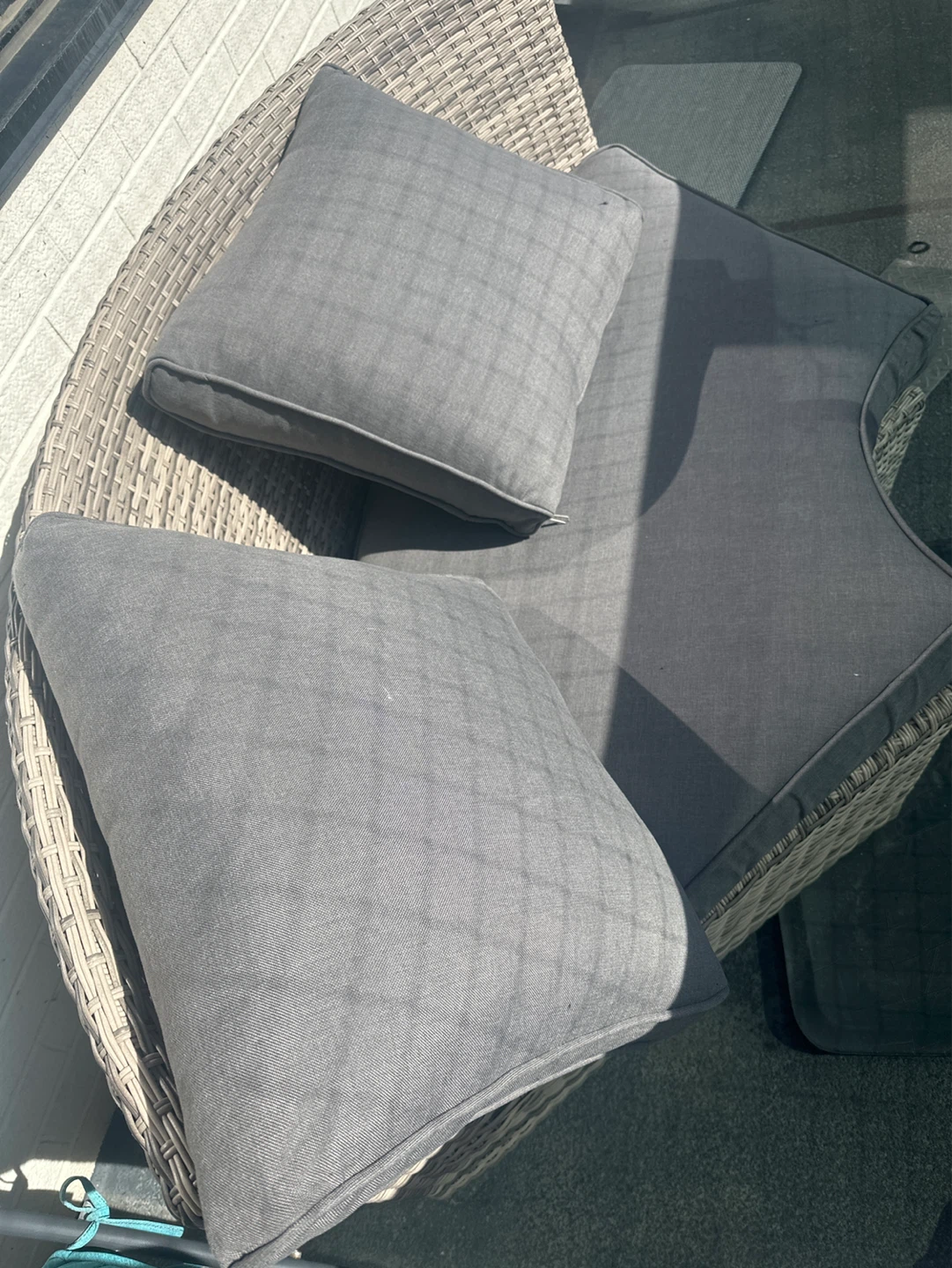 Grey Wicker Outdoor Chair with Cushions - photo 2