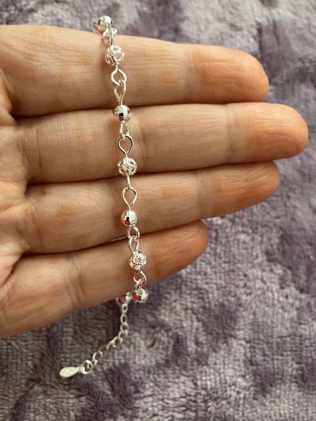 Sterling Silver Beaded Bracelet