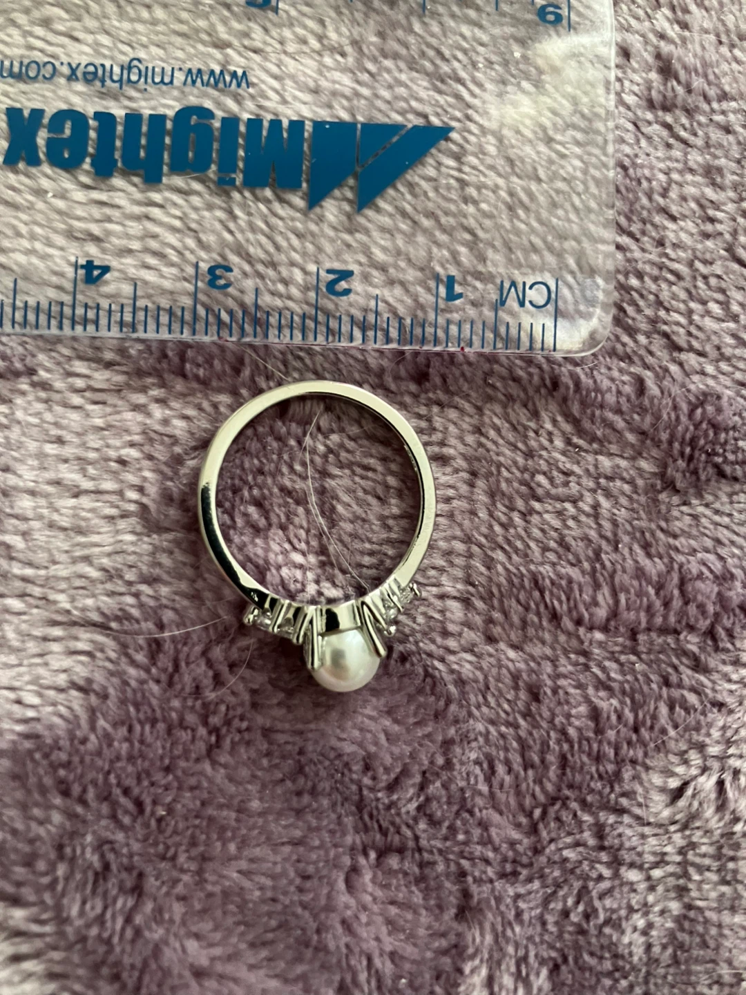Sterling Silver Pearl and Cubic Zirconia Ring - photo 3