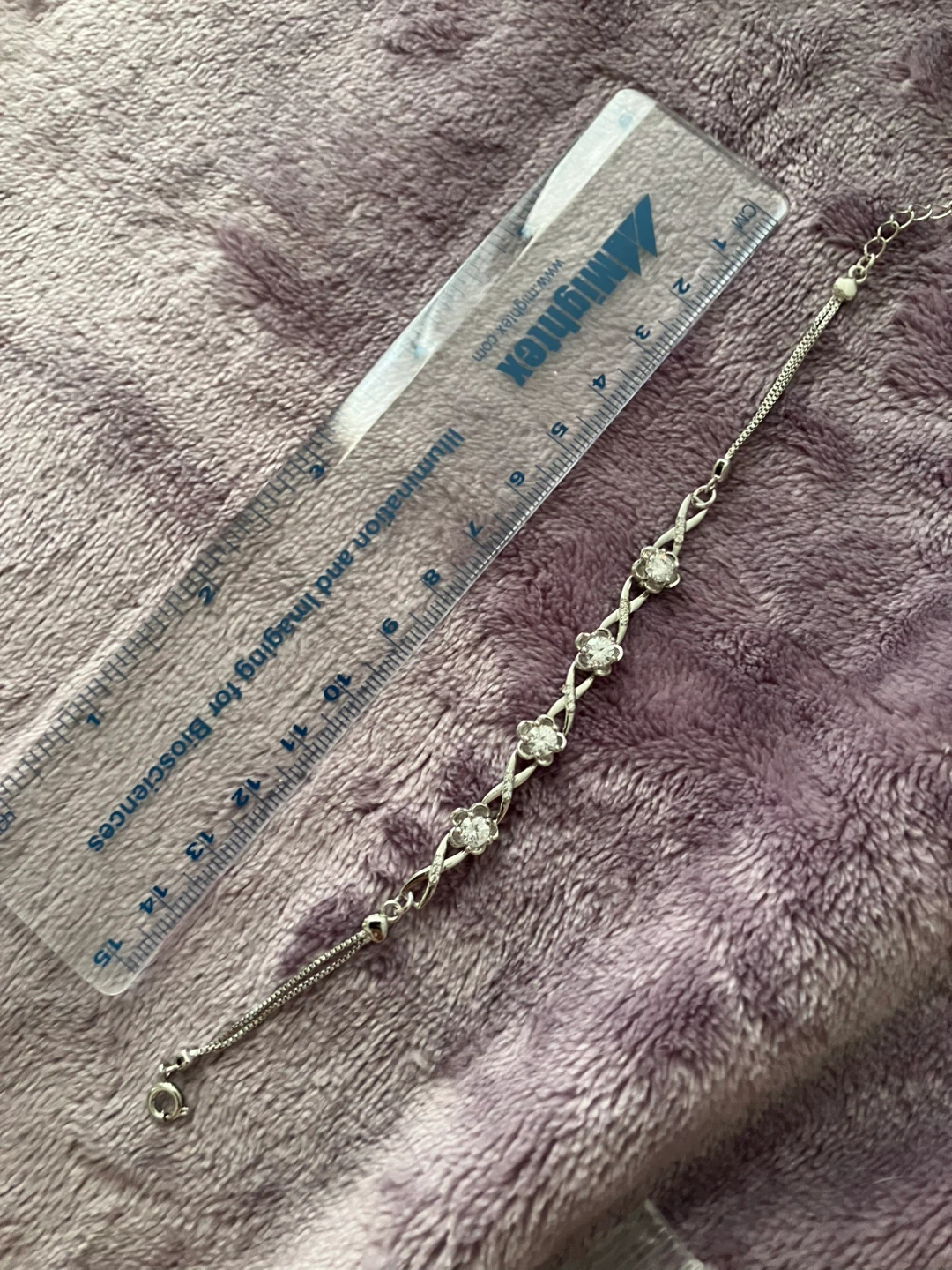 Sterling Silver Bracelet with Cubic Zirconia gems - photo 3